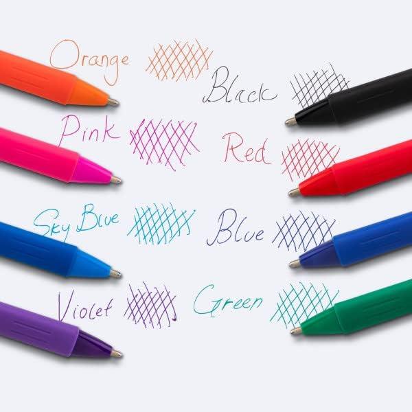 image:imagePentel Wow Retractable Ballpoint Pen 14mm Bold Line Assorted Ink Colors 8 Pack BK444BP8M