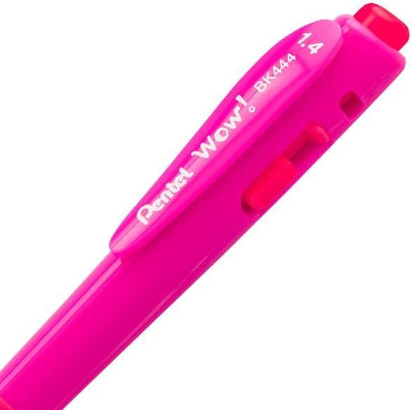 image:imagePentel Wow Retractable Ballpoint Pen 14mm Bold Line Assorted Ink Colors 8 Pack BK444BP8M