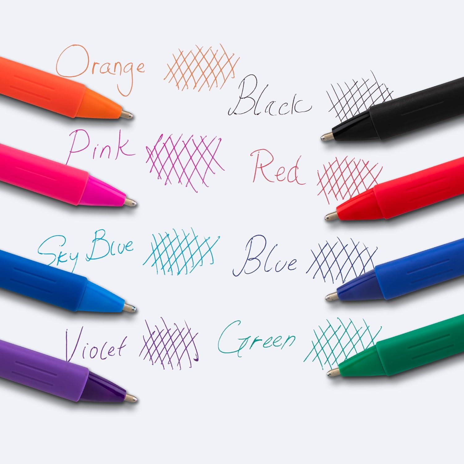 image:imagePentel Wow Retractable Ballpoint Pen 14mm Bold Line Assorted Ink Colors Pack of 18 BK444BP18MBlack