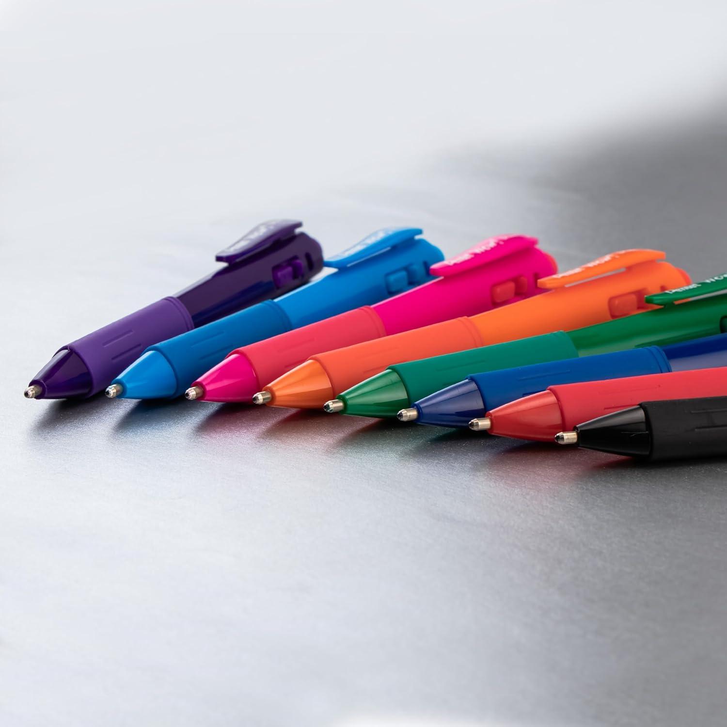 image:imagePentel Wow Retractable Ballpoint Pen 14mm Bold Line Assorted Ink Colors Pack of 18 BK444BP18MBlue