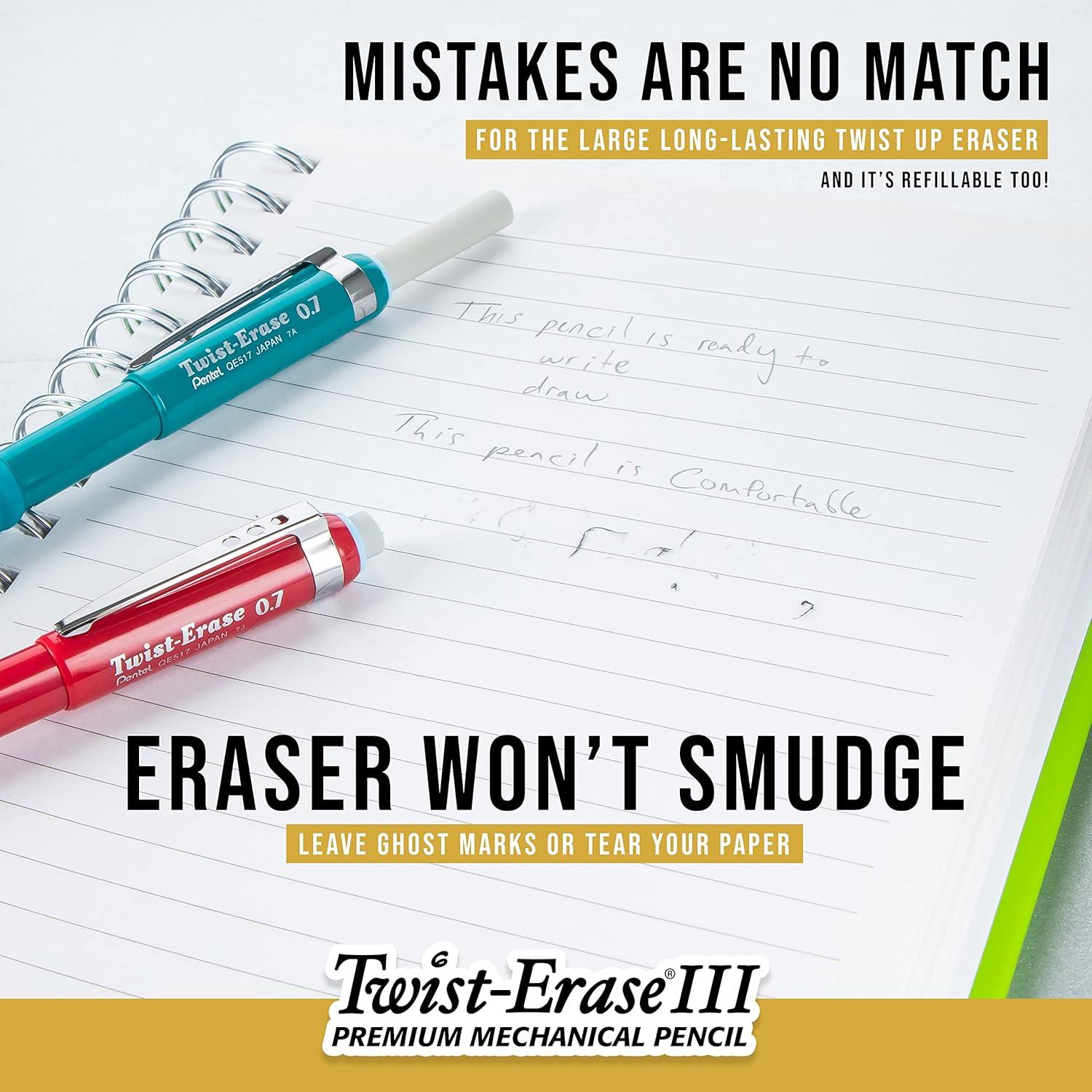 image:imagePentel Writing Essentials 10 pack 4 EnerGel gel pens 2 Twist Erase III 07mm mechanical pencils 2 HiPolymer block erasers and 2 HiPolymer 07mm HB lead
