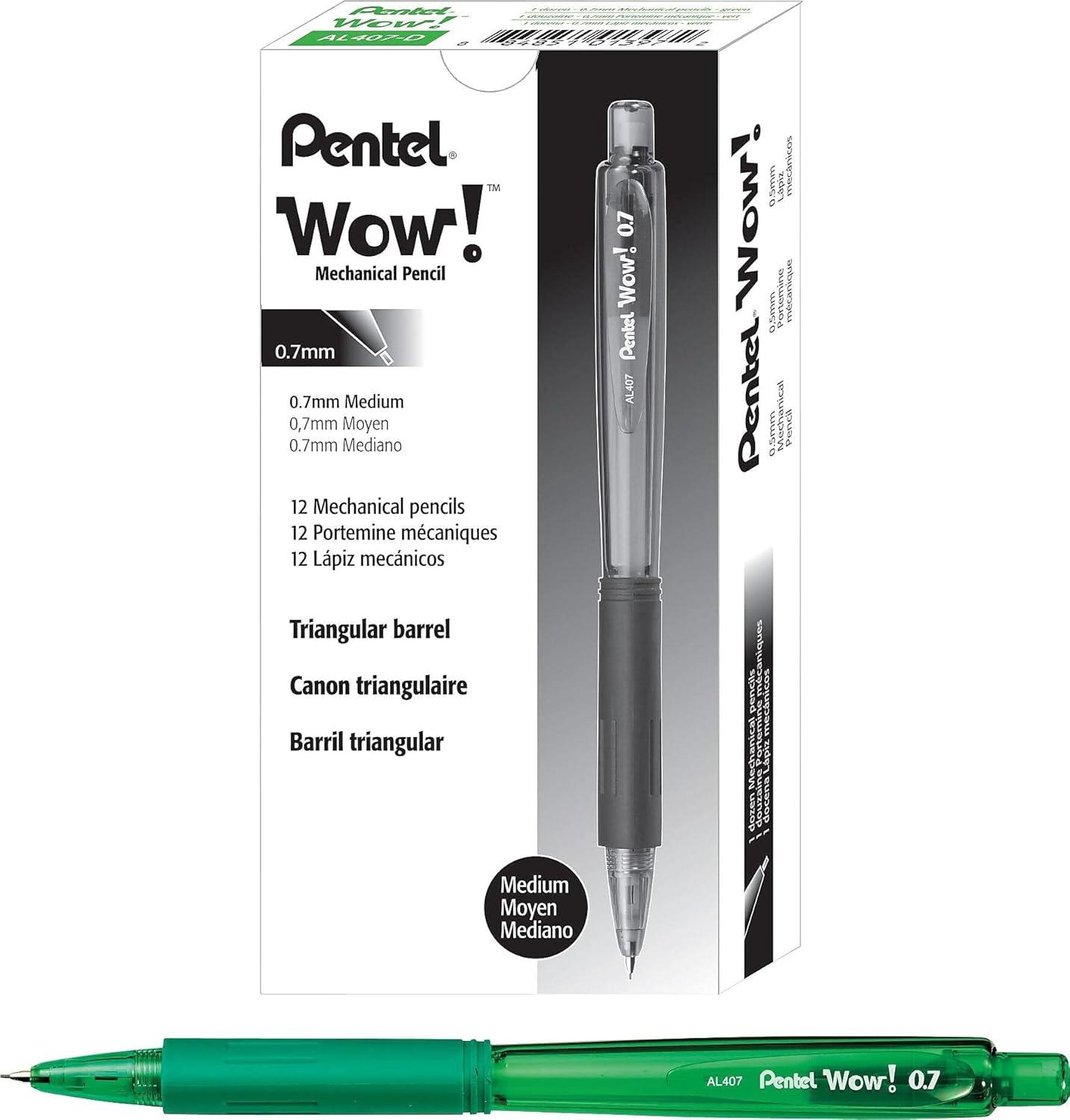 image:imageWow Pentel 07mm Mechanical Pencil with Green Barrel Box of 12 AL407D