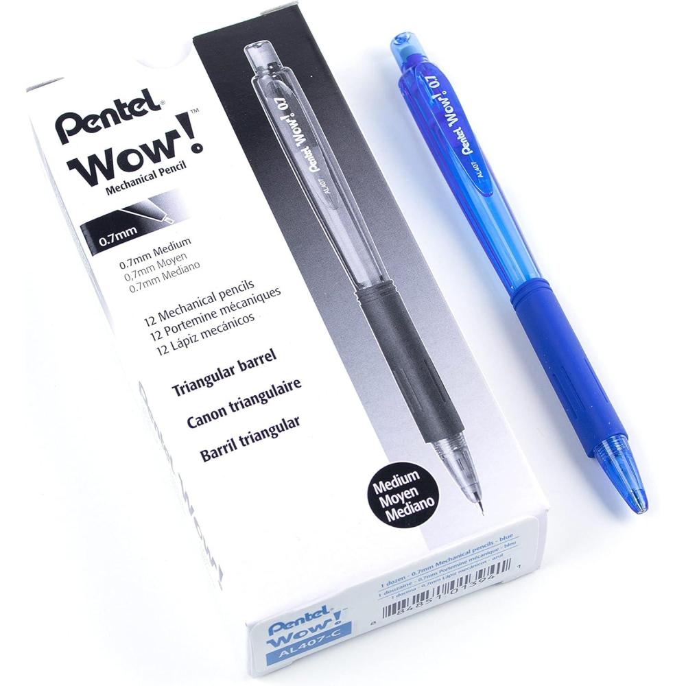 image:imagePentel 07mm Wow Mechanical Pencil with Blue Barrel Box of 12 AL407C