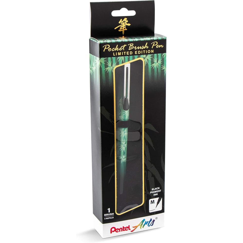 image:imagePentel Arts Limited Edition Pocket Brush Inking Brush Pen Bamboo Wrap GFKP3J2BPA