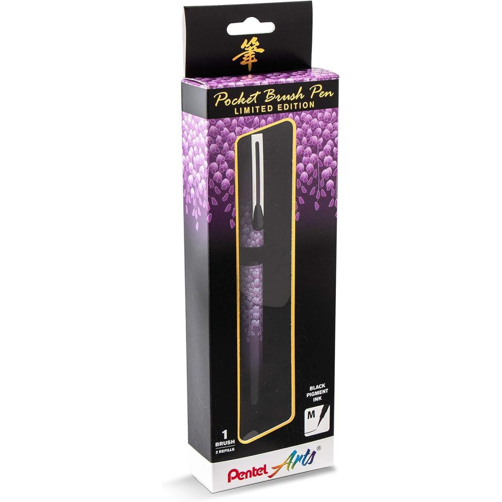 image:imagePentel Arts Limited Edition Pocket Brush Inking Brush Pen Wisteria Wrap GFKP3J1BPA