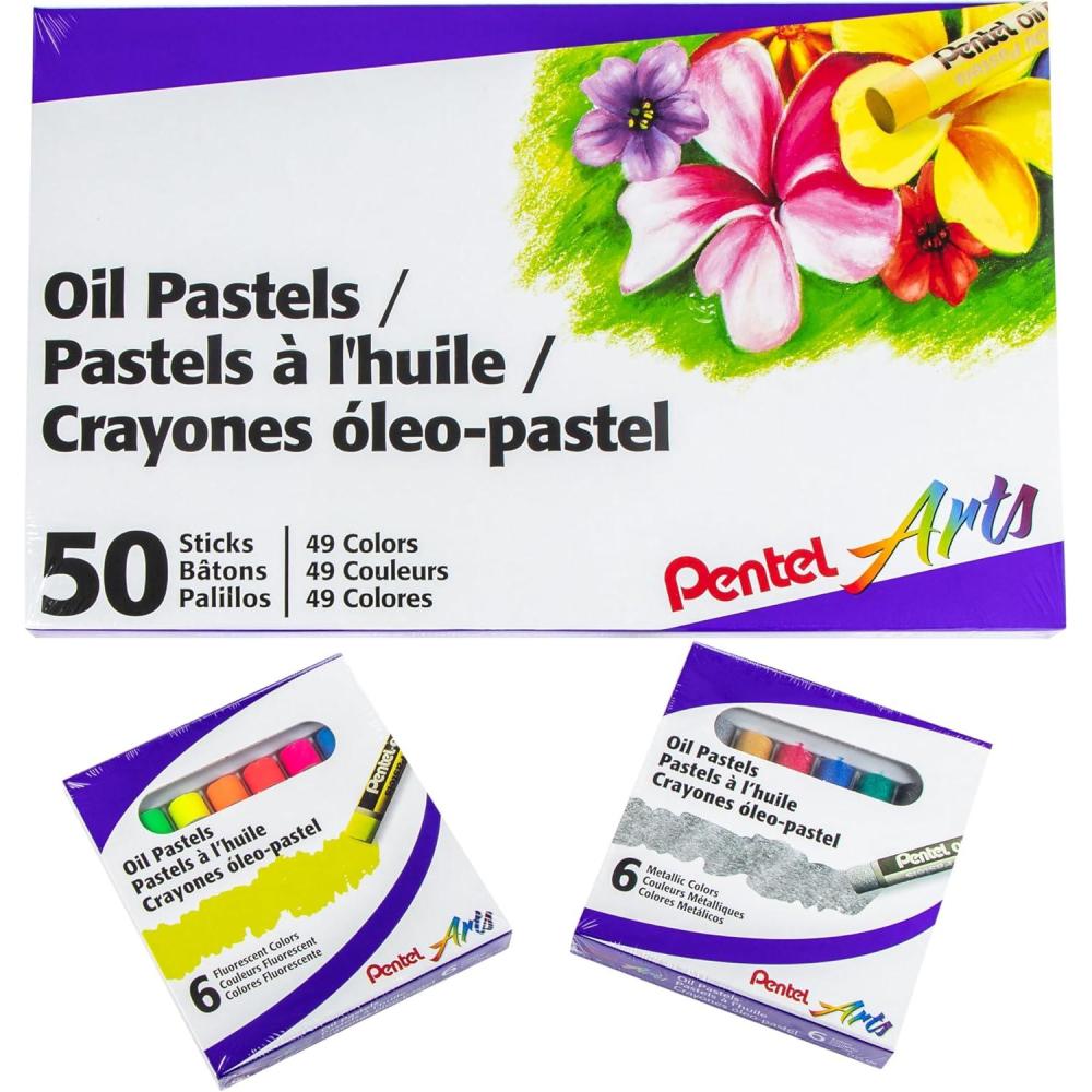 image:imagePentel Arts Oil Pastel Set Assorted Colors Set of 25 PHN2562 Count Pack of 1