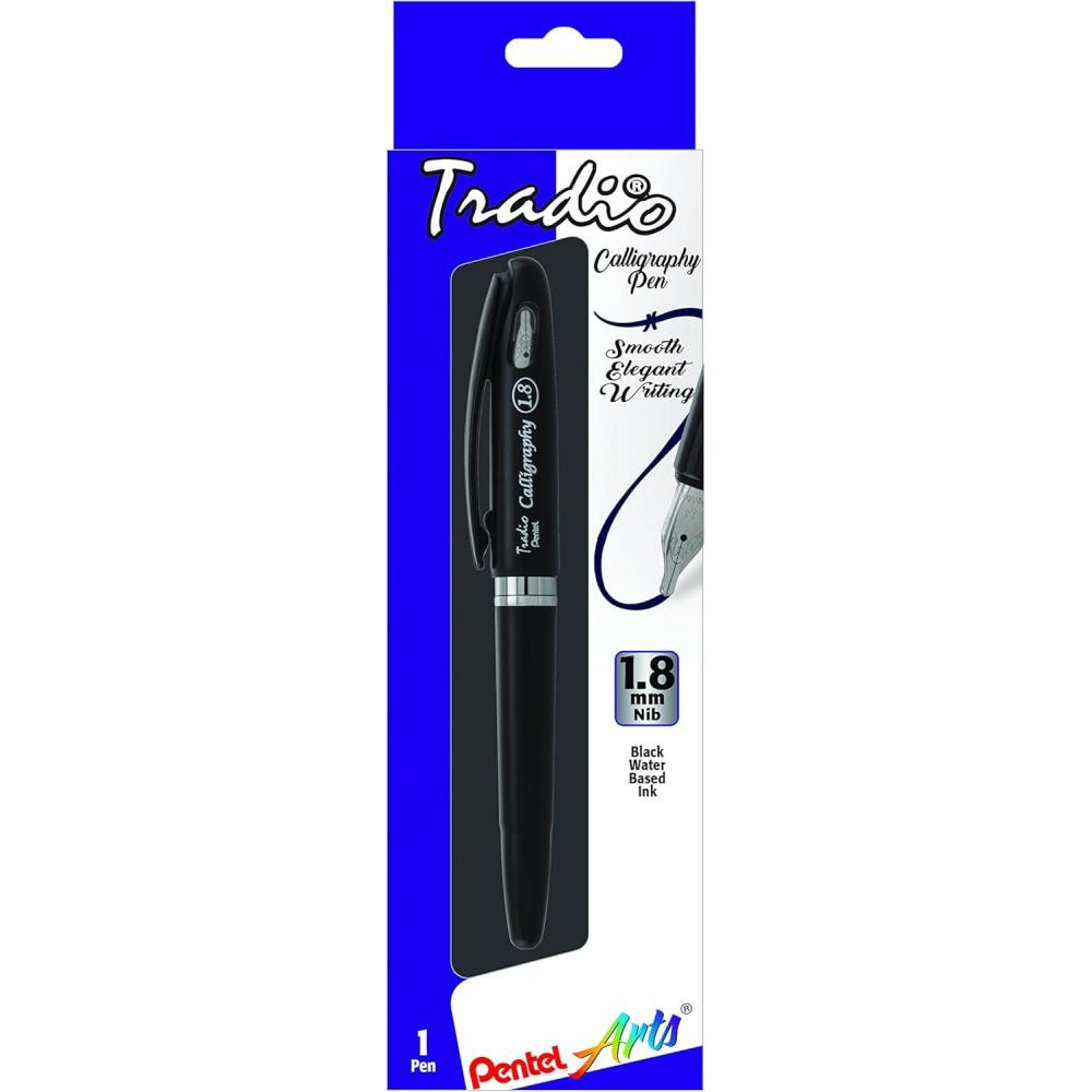 image:imagePentel Arts Tradio Calligraphy Pen WaterBased Ink 14mm Black Barrel TRC114ABPbold