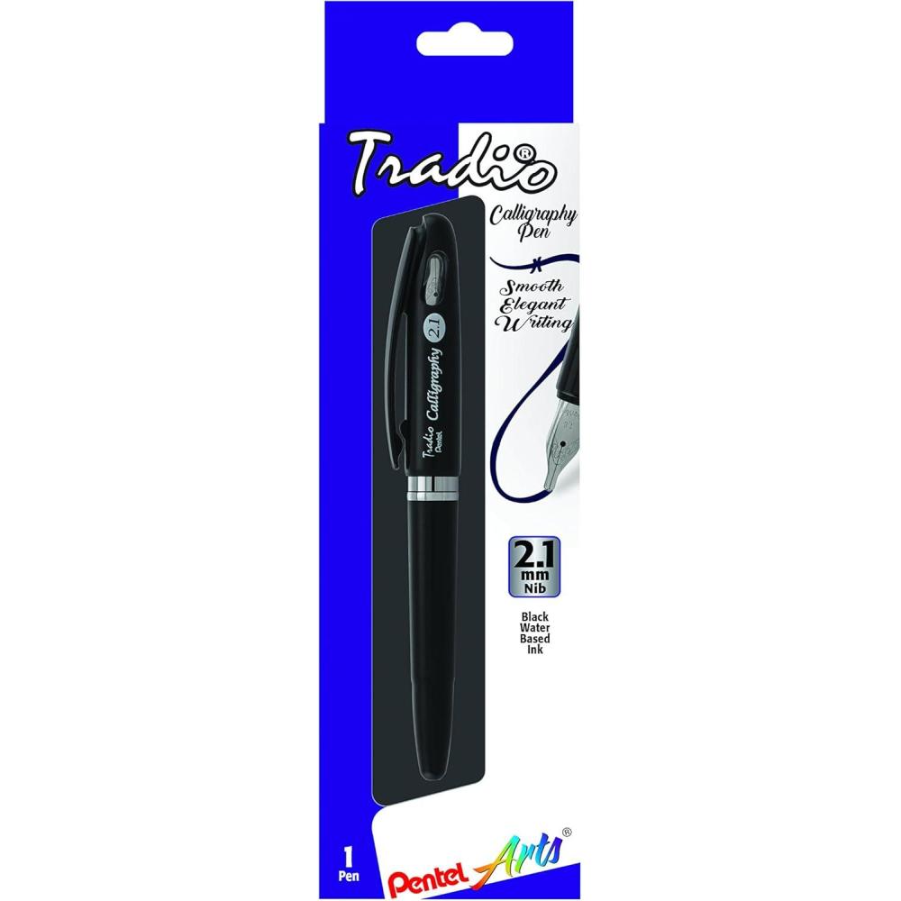 image:imagePentel Arts Tradio Calligraphy Pen WaterBased Ink 14mm Black Barrel TRC114ABPextra bold