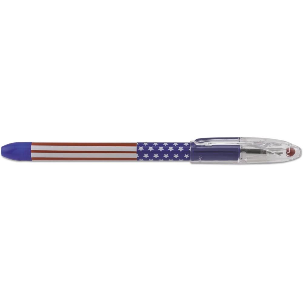 image:imagePentel BK90USAA RSVP Stars amp Stripes Ballpoint Stick Pen Black Ink Fine Dozen