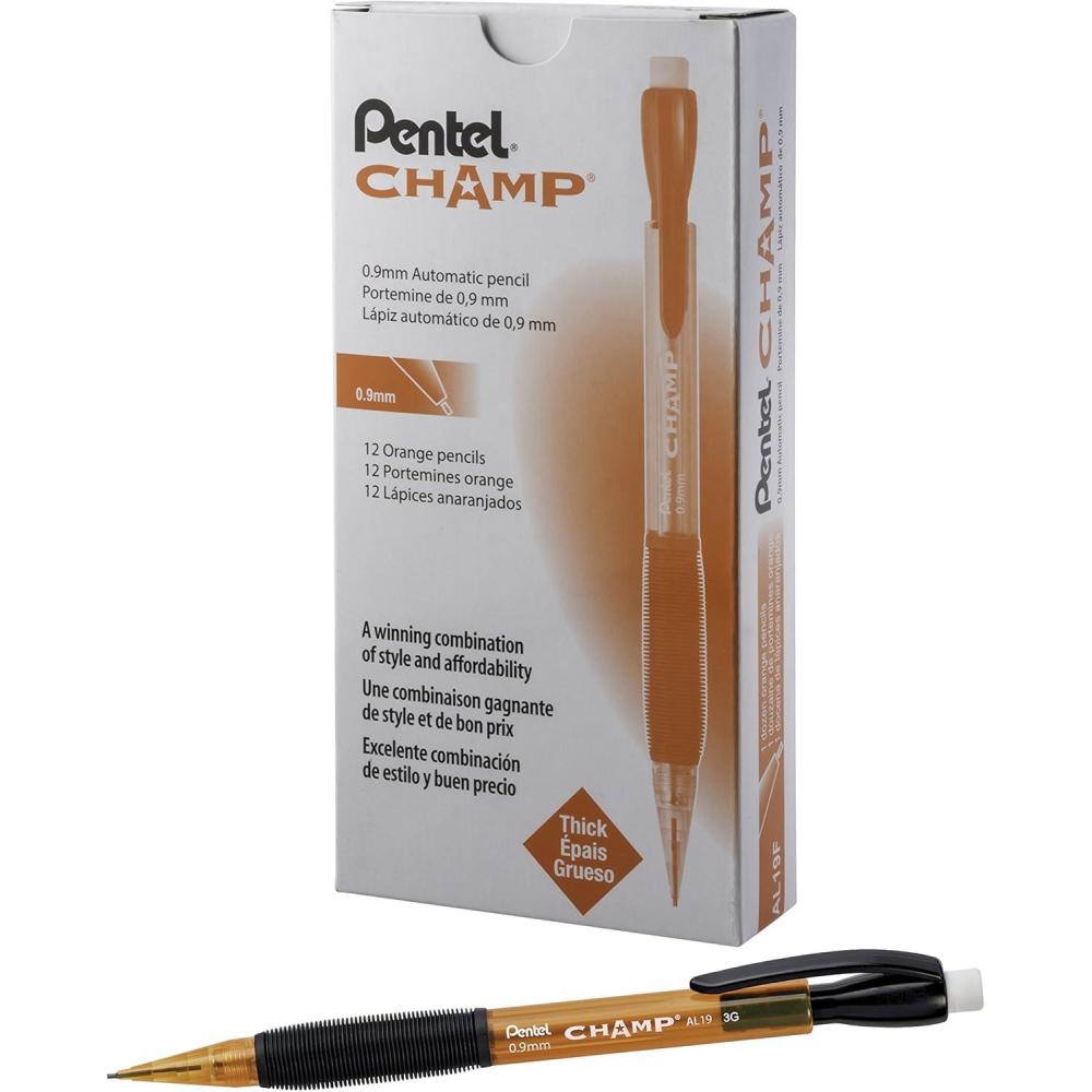 image:imagePentel CHAMP Mechanical Pencil 09mm Tinted Lime Green Barrel Box of 12 AL19KOrange