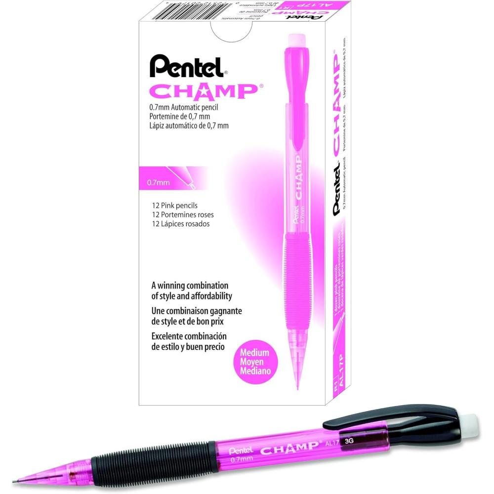 image:imagePentel CHAMP Mechanical Pencil 09mm Tinted Lime Green Barrel Box of 12 AL19KPink