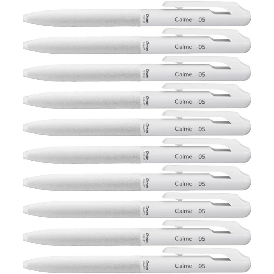 image:imagePentel Calme Ballpoint Pen 035mm Pink 10 Count BXA103PA 10White Shaft