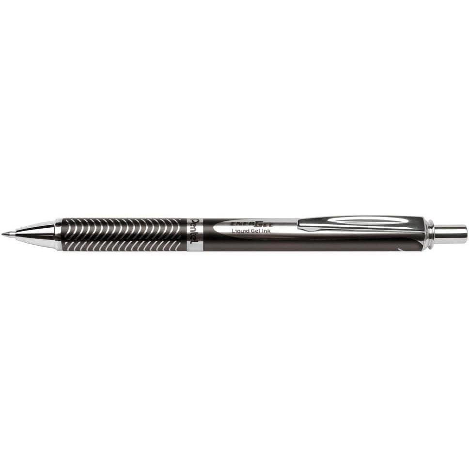 image:imagePentel EnerGel Alloy Retractable Gel Pen Gold Barrel Black Ink Includes Gif Box BL407XABXBlack