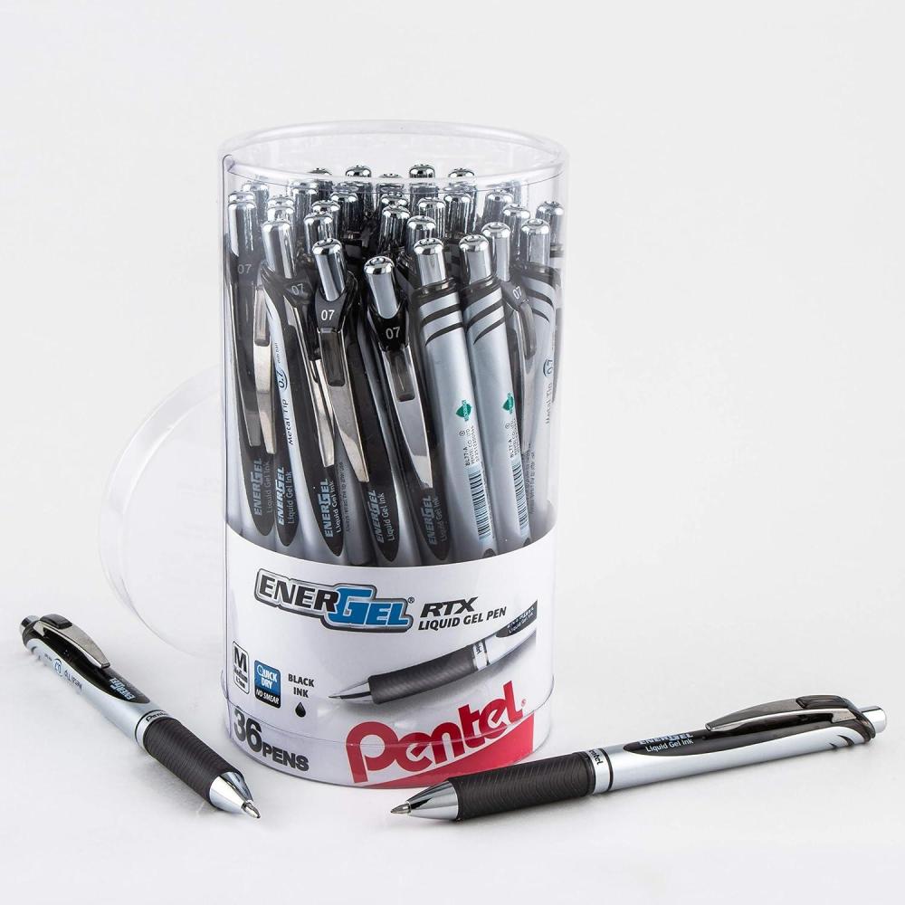 image:imagePentel EnerGel RTX RT Liquid Gel Pen Med Metal Tip 07mm Blue Ink Box of 12 BL77PC12C1Black