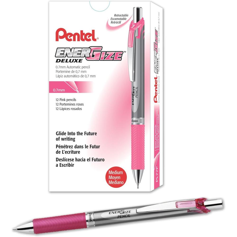 image:imagePentel EnerGize Mechanical Pencil 07mm Pink Accents Box of 12 PL77PPink Accents