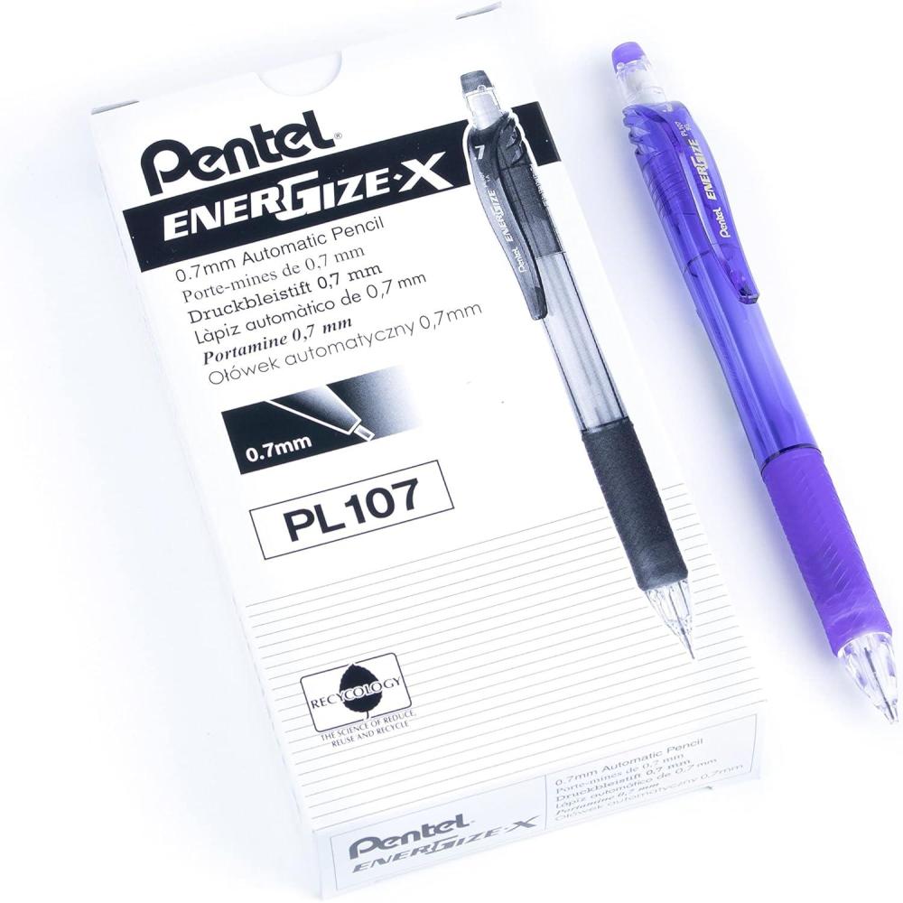 image:imagePentel EnerGizex Mechanical Pencil 07mm Sky Blue Barrel Box of 12 PL107SViolet Barrel