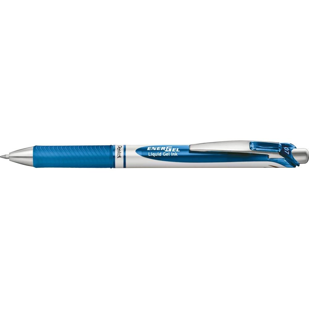 image:imagePentel Energel Knock Ballpoint Pen 07mm Triangle Tip Siver Body with Blue Accent BL77CSiver Body with Blue Accent