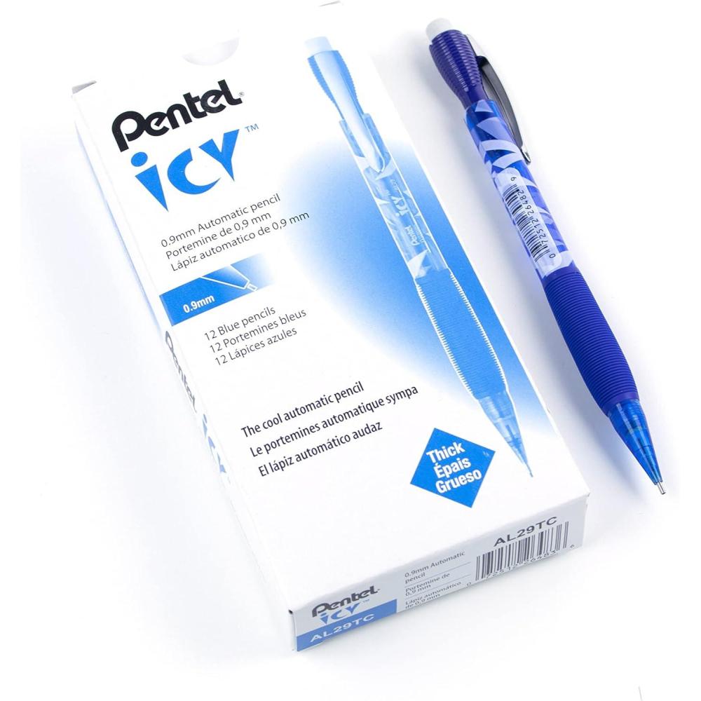 image:imagePentel ICY Mechanical Pencil 09mm Tinted Blue Barrel 12 pack AL29TC