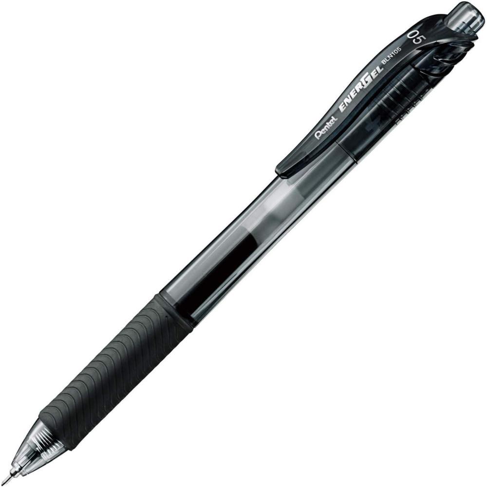 image:imagePentel Knock Gel Ballpoint Pen Energel X 05mm Needle Tip Black Ink BLN105Ablack