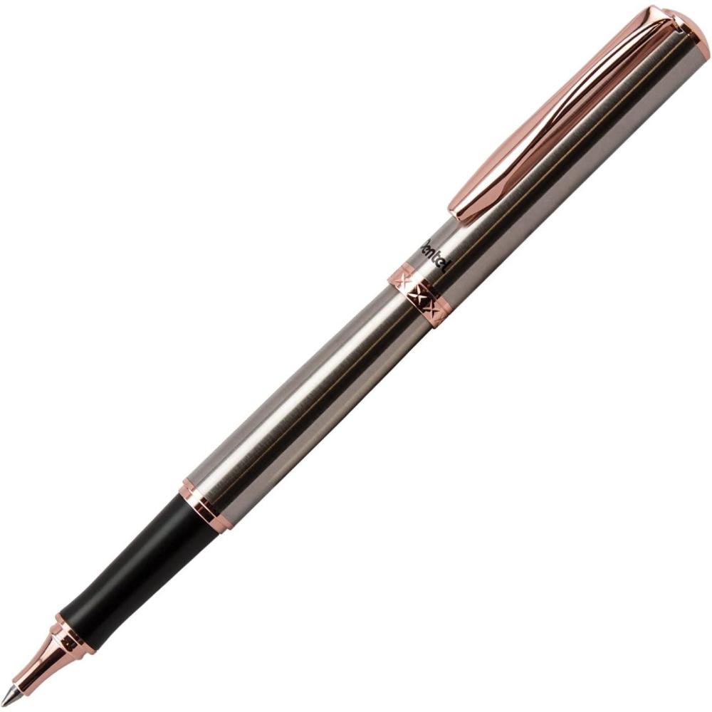 image:imagePentel Libretto Roller Gel Pen Rose Gold Black Ink with Gift Box Pen 07mm 1 Pack K600PGA