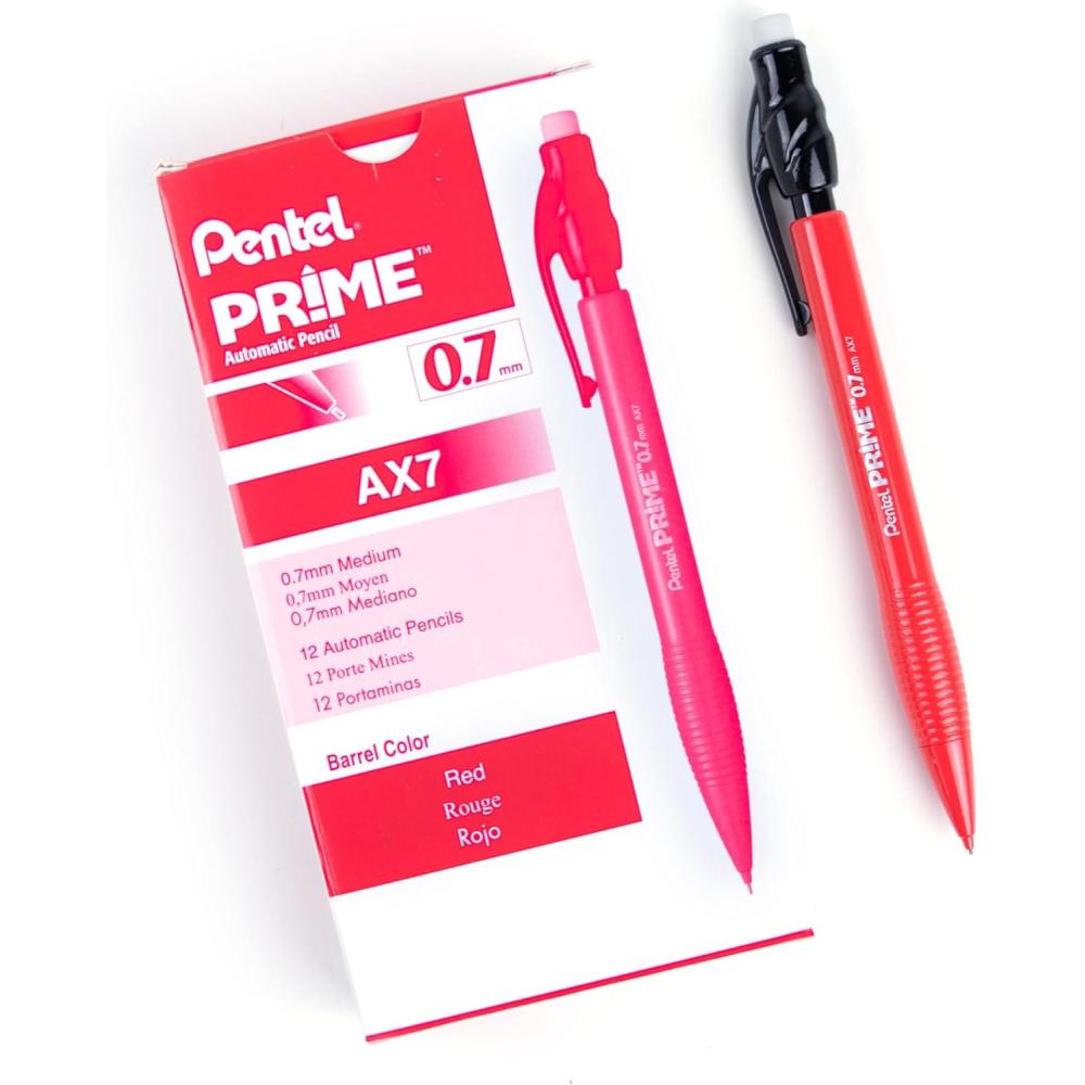 image:imagePentel Prime Mechanical Pencil 07mm Red Barrel Box of 12 AX7B