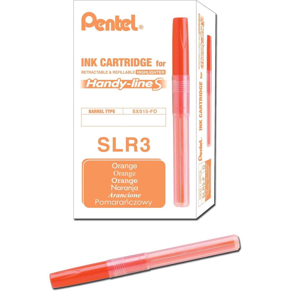 image:imagePentel Refill For Handy Line S Highlighter Orange Ink Box of 12 SLR3FOrange