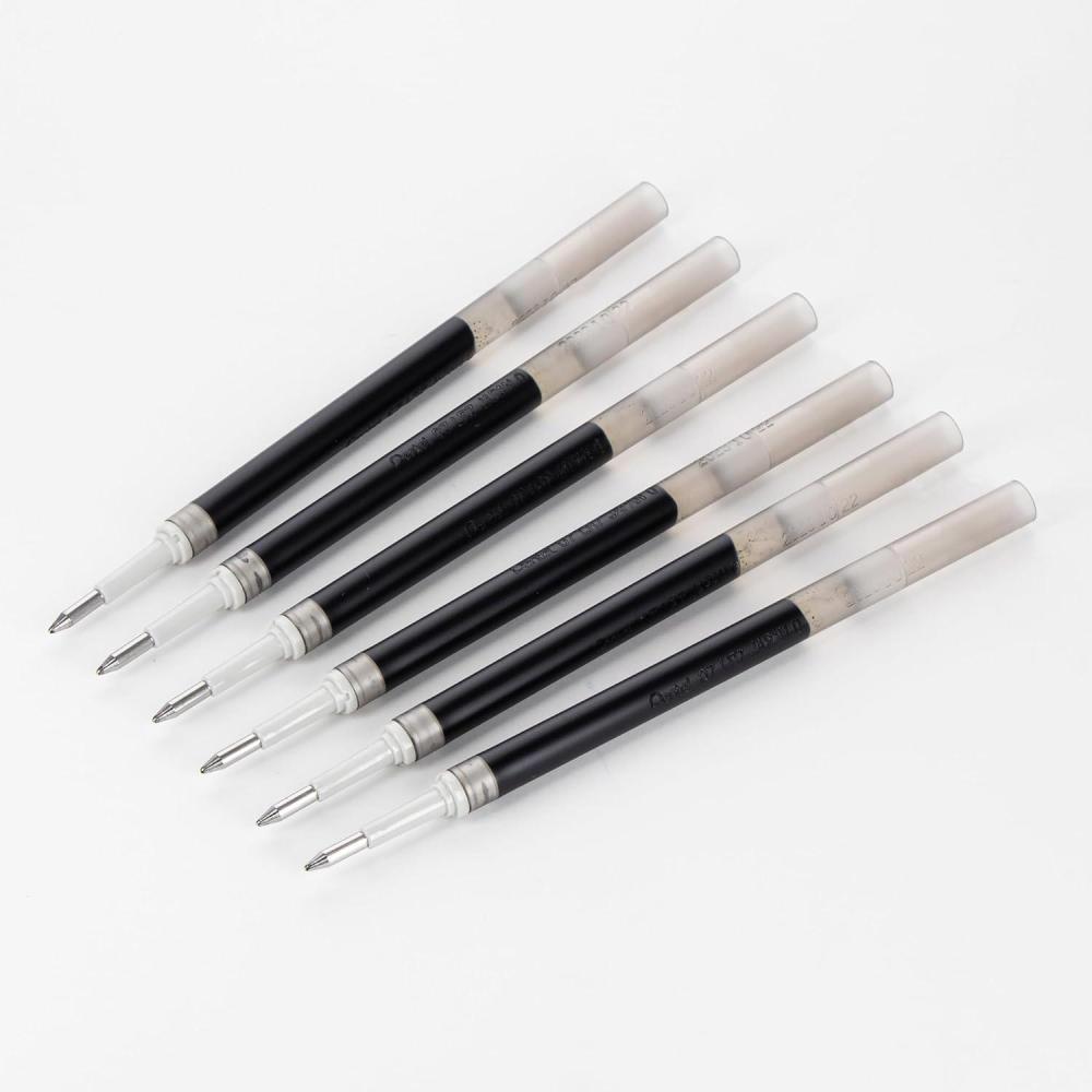 image:imagePentel Refill Ink For EnerGel Gel Pen 07mm Metal Tip Medium Black Ink Pack of 6 Refills LR76ABlack
