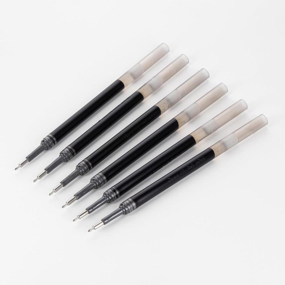 image:imagePentel Refill Ink for EnerGel Gel Pen 05mm Needle Tip Fine Black Ink Pack of 6 Refills LRN56ABlack