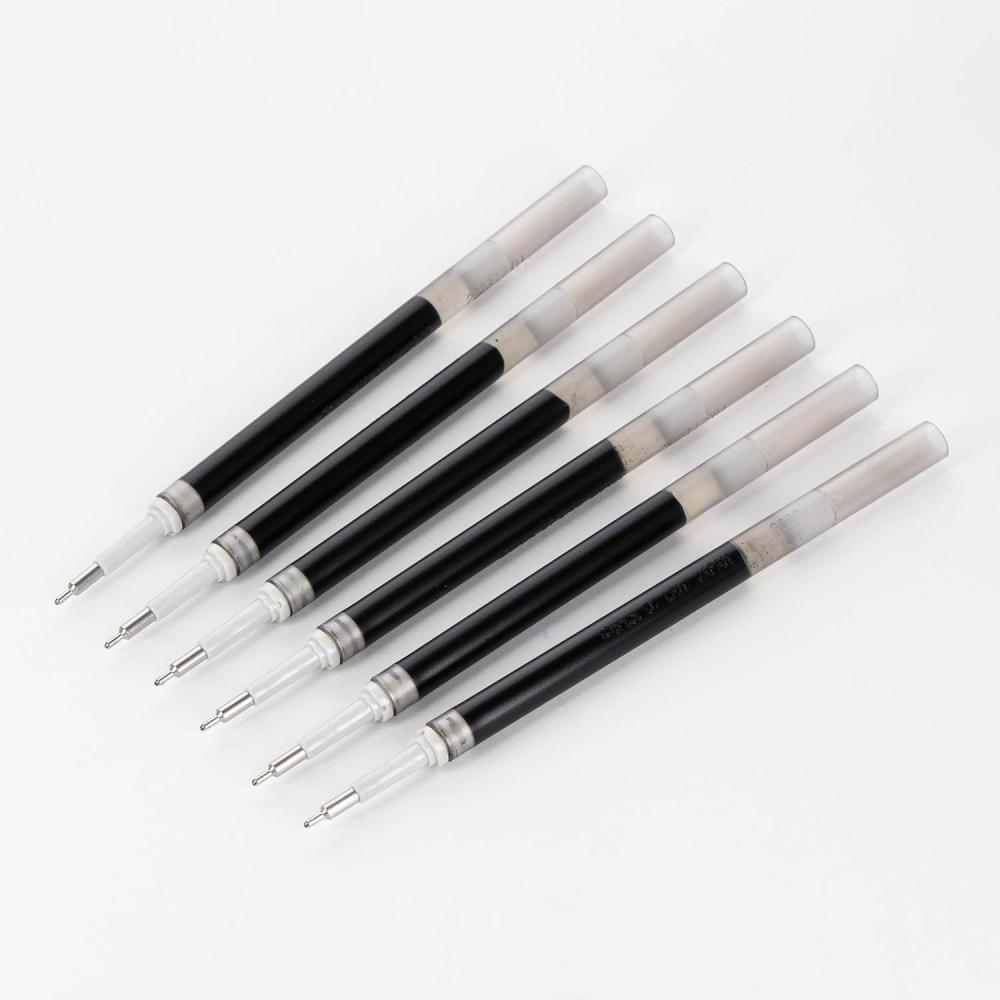image:imagePentel Refill Ink for EnerGel Gel Pen 07mm Needle Tip Fine Black Ink Pack of 6 Refills LRN76ABlack