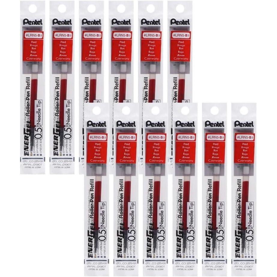 image:imagePentel Refill Ink for EnerGel Liquid Gel Pen 05mm Needle Tip Red Ink Box of 12 LRN5B12Red
