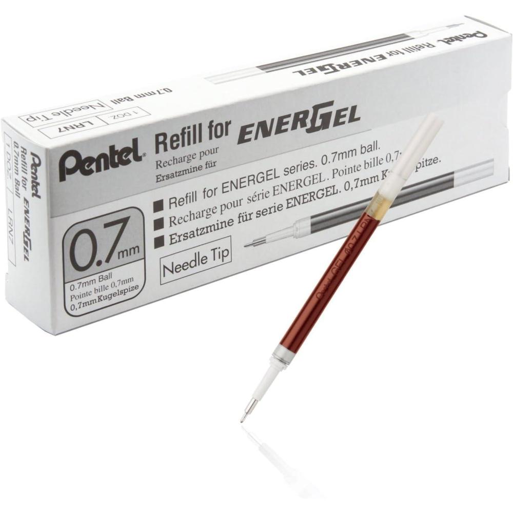 image:imagePentel Refill Ink for EnerGel Liquid Gel Pen 07mm Needle Tip Blue Ink 1 Pack LRN7CRed