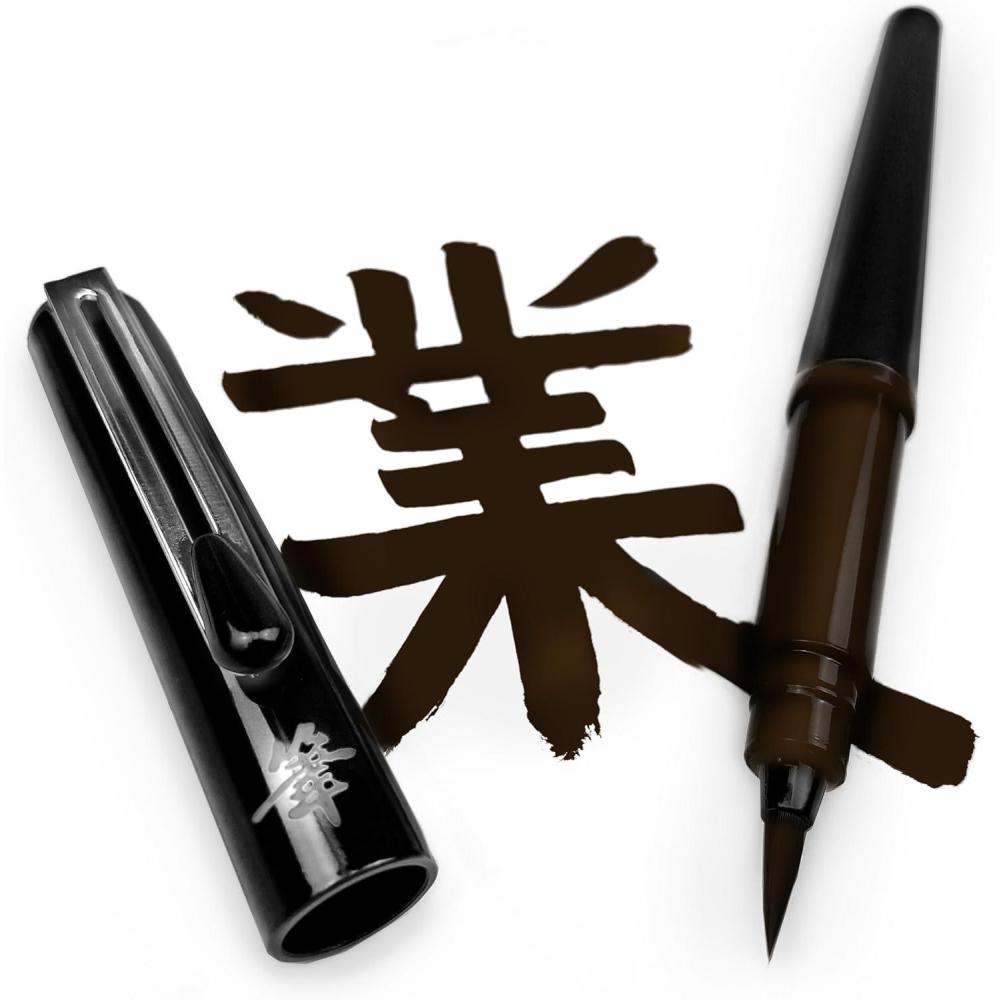 image:imagePentel Refillable Pocket Brush Pen with 2 Sepia Ink Cartridges Black Barrel