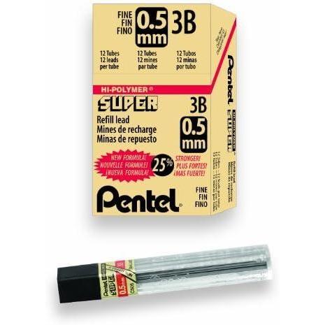 image:imagePentel Super HiPolymer Lead Refill 05mm Fine 3B 144 Pieces of Lead C5053B
