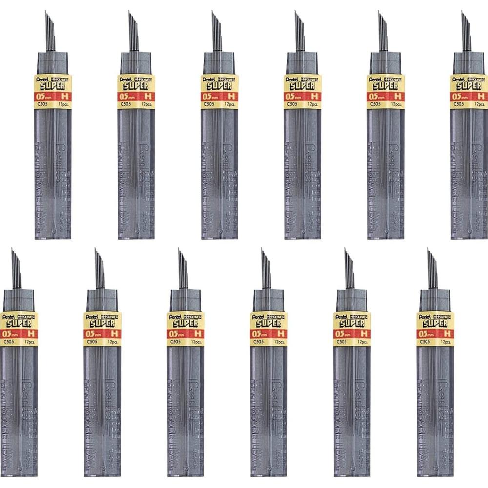 image:imagePentel Super HiPolymer Lead Refill 05mm Fine H 144 Pieces of Lead C505HH Lead