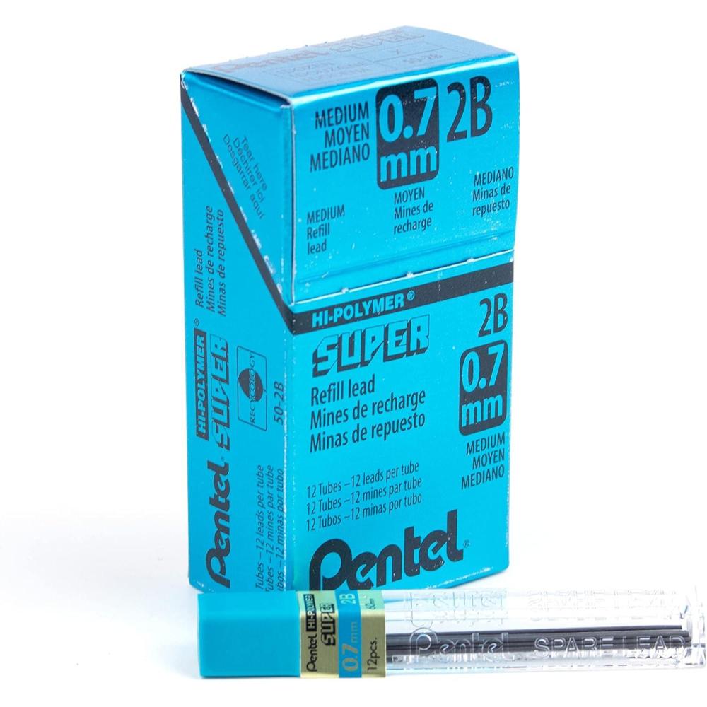 image:imagePentel Super HiPolymer Lead Refill 07mm Medium HB 360 Pieces of Lead C27HB12 Count Pack of 1