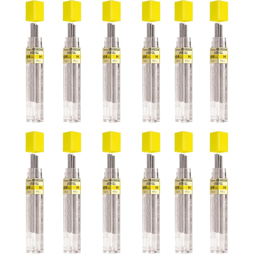 image:imagePentel Super HiPolymer Lead Refill 09mm Thick 2B 180 Pieces of Lead 12 Tubes of Lead 5092BH Lead