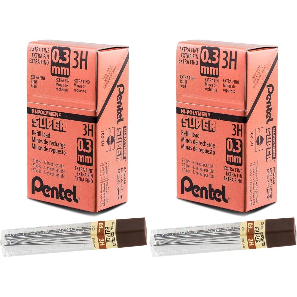 image:imagePentel Super HiPolymer Lead Refill 09mm Thick HB 180 Pieces of Lead 12 Tubes of Lead 509HB288 Count Pack of 1
