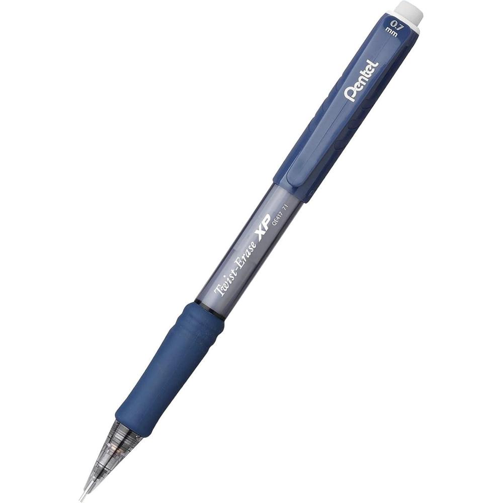 image:imagePentel TwistErase Express Mechanical Pencil 07 mm Black Barrel Pack Of 12Blue