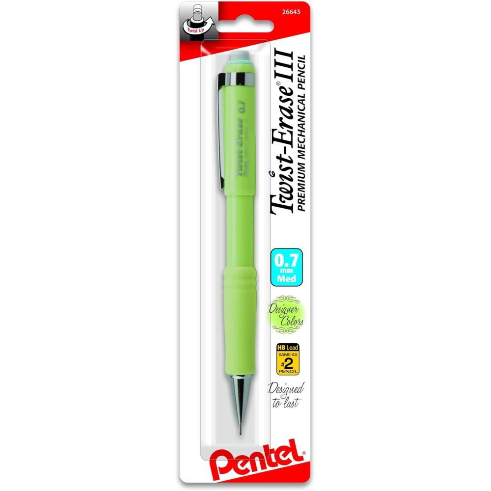 image:imagePentel TwistErase III Mechanical Pencil 07mm 1Pk Fashion Colors QE517FBPM