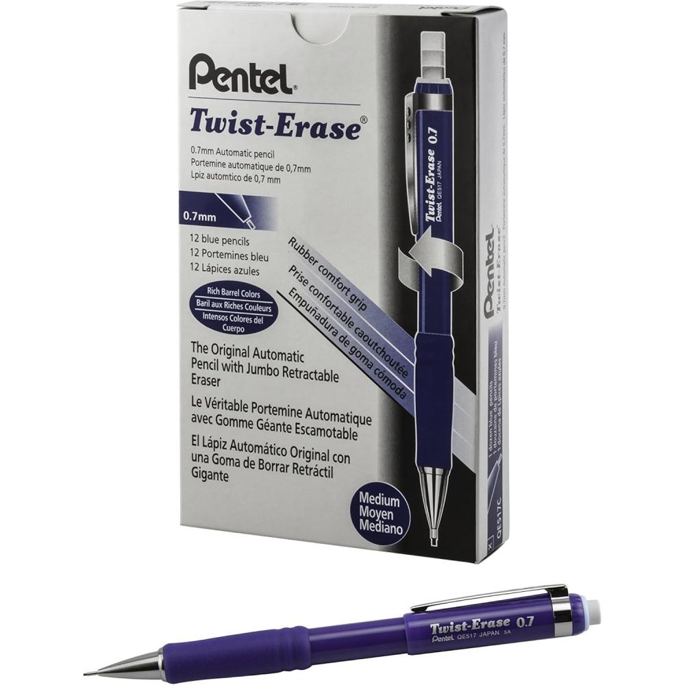 image:imagePentel TwistErase III Mechanical Pencil 07mm Red BarrelBlue