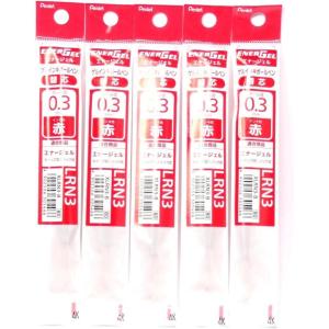 image:imagePentel 03mm Red Ink Refill XLRN3B for EnerGel Retract Ballpoint PenBLN73B  5 Packtotal 5 pcs Japan Import KomainuDou Original Package
