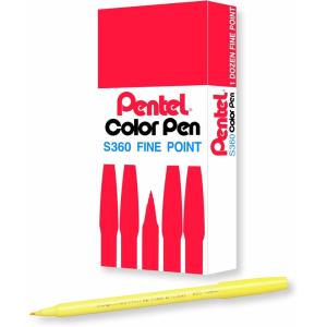 image:imagePentel Arts Color Pen Violet Box of 12 S360108Lemon Yellow