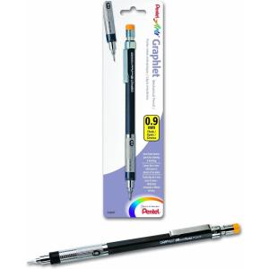image:imagePentel Arts Graphlet Mechanical Drafting Pencil 009mm Yellow Cap Pack of 1 PG509BPGD