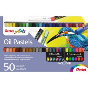 image:imagePentel Arts Oil Pastels Assorted colours 1 pack of 25 sticks1 Count Pack of 50
