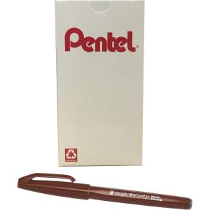 image:imagePentel Arts Sign Pen Brush Pale Blue Ink Box of 12 PensBrown