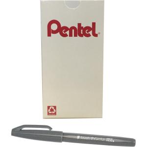 image:imagePentel Arts Sign Pen Brush Pale Blue Ink Box of 12 PensGray