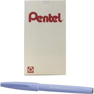 image:imagePentel Arts Sign Pen Brush Pale Blue Ink Box of 12 PensGray Blue