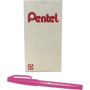 image:imagePentel Arts Sign Pen Brush Pale Blue Ink Box of 12 PensPink