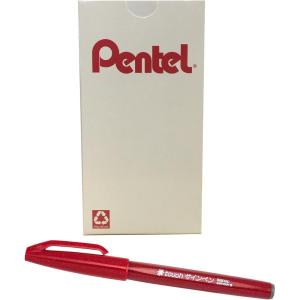 image:imagePentel Arts Sign Pen Brush Pale Blue Ink Box of 12 PensRed