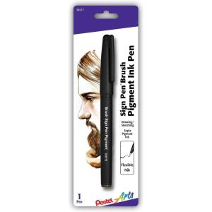 image:imagePentel Arts Sign Pen Brush Sepia Pigment Ink 1 Pack SESP15BPSP
